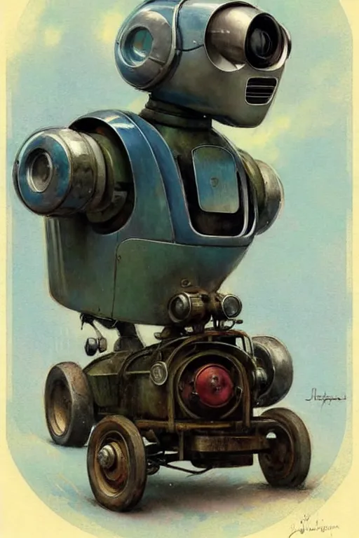 Image similar to ( ( ( ( ( 1 9 5 0 s retro future android robot tractor. muted colors., ) ) ) ) ) by jean - baptiste monge,!!!!!!!!!!!!!!!!!!!!!!!!!