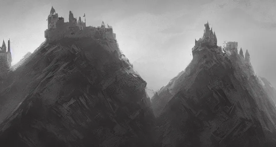 Image similar to castle on a misty mountain by SPARTH, Game of Thrones, concept art, HD, 8K