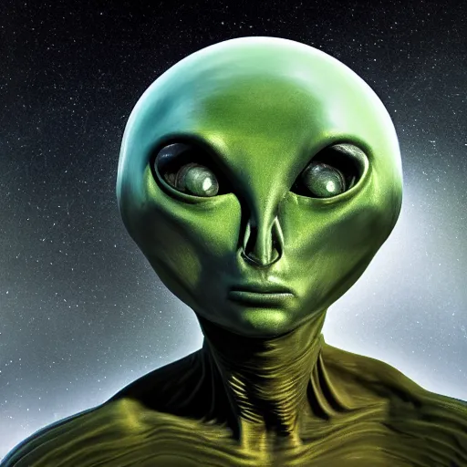 Image similar to an amazing award winning portrait photo of an alien on an unknown planet