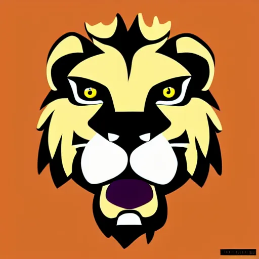 Image similar to vector mascot of a lion, digital art design