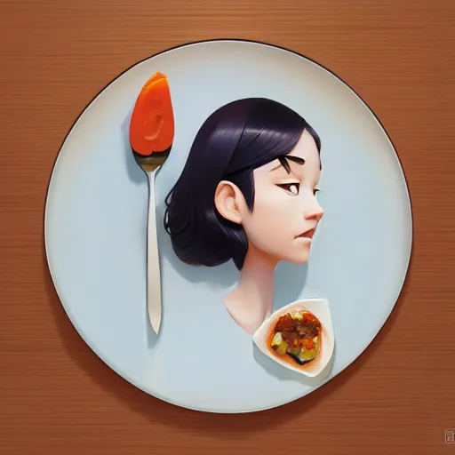 Image similar to face icon stylized minimalist breakfast at tiffany's, loftis, cory behance hd by jesper ejsing, by rhads, makoto shinkai and lois van baarle, ilya kuvshinov, rossdraws global illumination