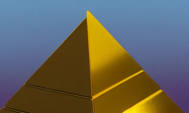 Prompt: gold statue, pyramid, neon lighting, tumblr, 3 d render, 8 k, octane render, cycles render, unreal engine