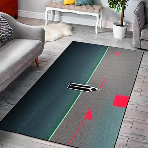 Image similar to a futuristic skids road map carpet rug