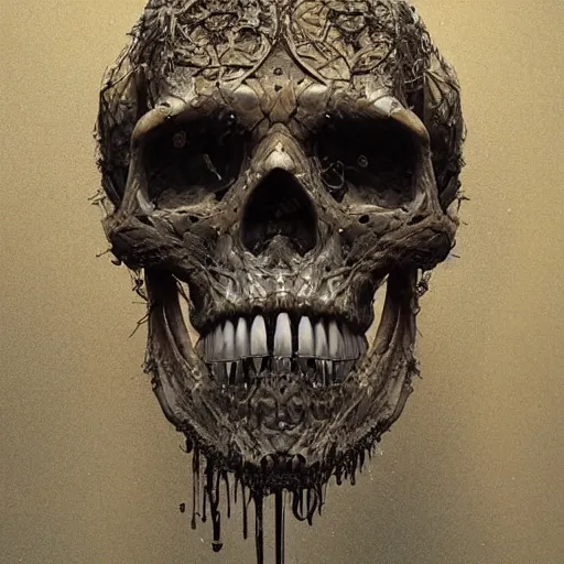 Image similar to portrait_of_a_melting_skull._intricate_abstract._intricate_artwork._by_Tooth_Wu_wlop_beeple_dan_mumford._octane_render_trending_on_artstat