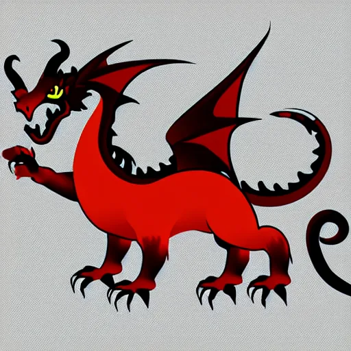 Image similar to vector art of welsh dragon and panda mixed, intercrossed, chimera, adobe illustrator