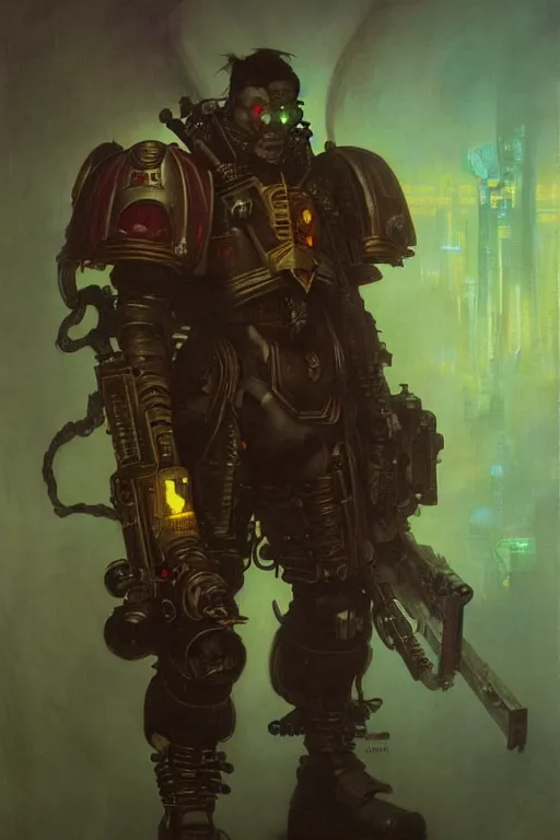 Prompt: full character portrait max mad cyberpunk warhammer 4 0 k, medic sapper not the pietra character design, painting by gaston bussiere, katsuya terada, wyeth, greg rutkowski, craig mullins, ( ( ( ( ( vermeer ) ) ) ) ), frank frazetta, mucha, tom of finland, trending on artstation