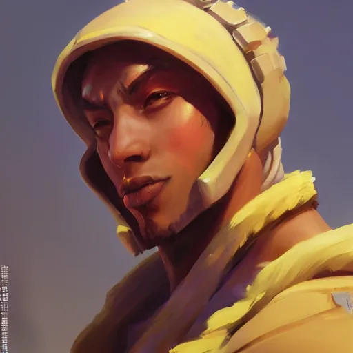 Prompt: greg manchess portrait painting of yuffi as overwatch character, medium shot, asymmetrical, profile picture, organic painting, sunny day, matte painting, bold shapes, hard edges, street art, trending on artstation, by huang guangjian and gil elvgren and sachin teng