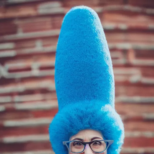 Image similar to portrait photo still of real life marge simpson!!!, 8 k, 8 5 mm f 1. 8,