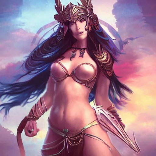 Image similar to a goddess mystic female warrior leader by ross tran digital artwork business leader