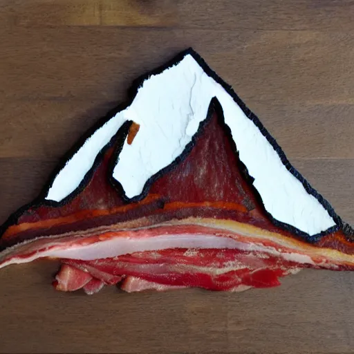 Image similar to matterhorn made in bacon