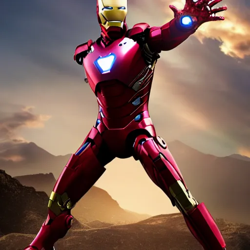 Prompt: ironman\'s armor is cheddar cheese and he is flying, ultra hd, 4k, photorealistic