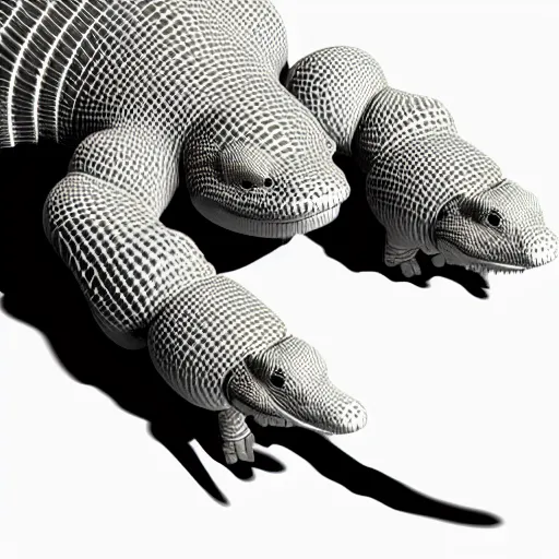 Prompt: Isometric 3d render of a alligator, white background, ambient occlusion, cute, chibi proportions, plasticine