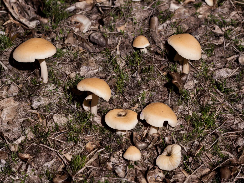 Image similar to mushroom hunting on mt lemmon, iNaturalist photograph, f1.8 50mm