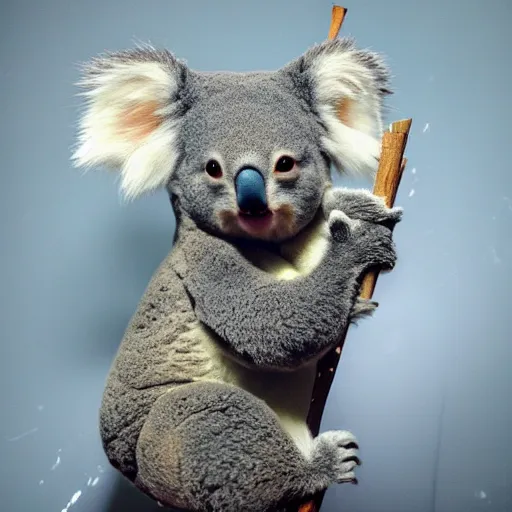 Image similar to koala super saiyan