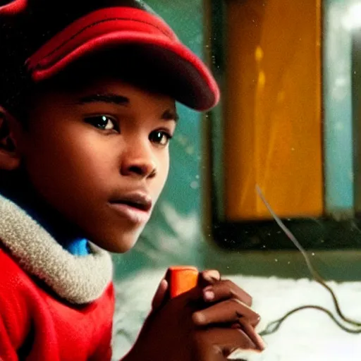 Prompt: frank ocean as a child in the movie The Polar Express (2004)