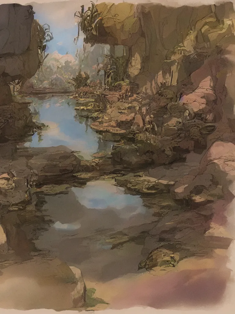 Image similar to reflections by disney concept artists, blunt borders, rule of thirds