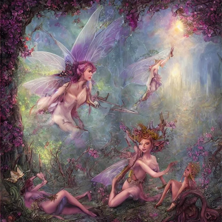 Prompt: faerie, fantasy art scenario