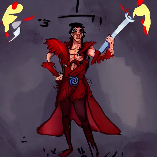 Prompt: Fanart of Zagreus from the game Hades