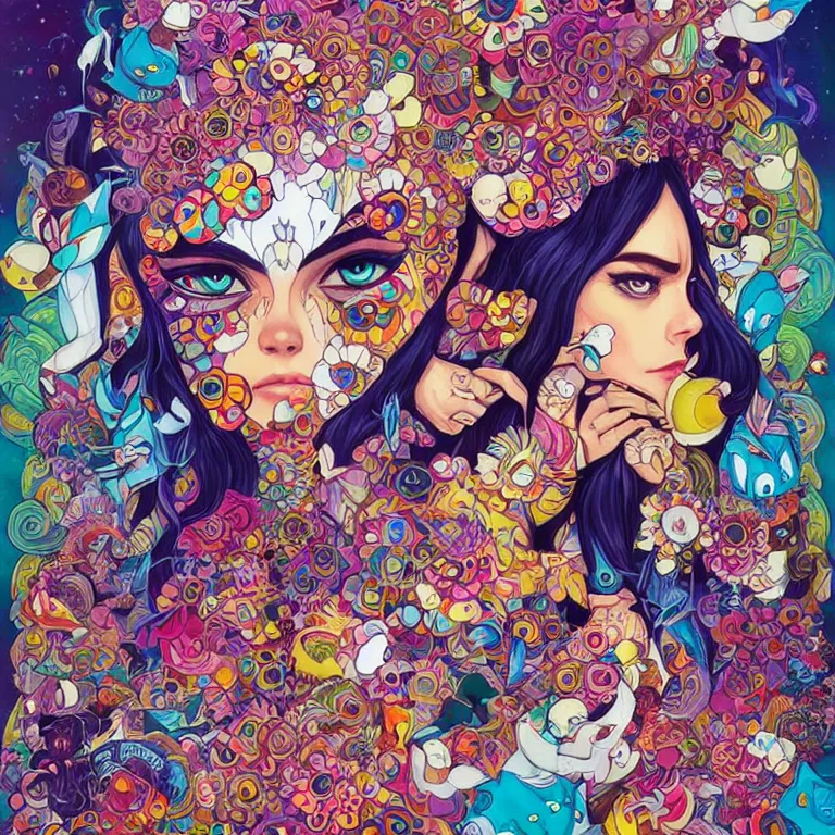 Image similar to DMT City by jeremiah ketner, Martine Johanna and Takashi Murakami, and Sandra Chevrier, digital art