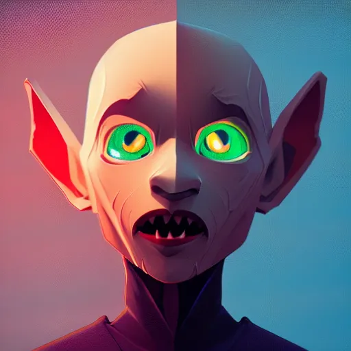 Image similar to portrait of hip hop nosferatu, led lights, mattepainting concept blizzard pixar maya engine on stylized background splash comics global illumination lighting artstation lois van baarle, ilya kuvshinov, rossdraws