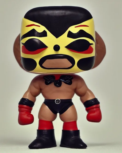 Image similar to luchador wrestler Funko Pop. Photographic, photography