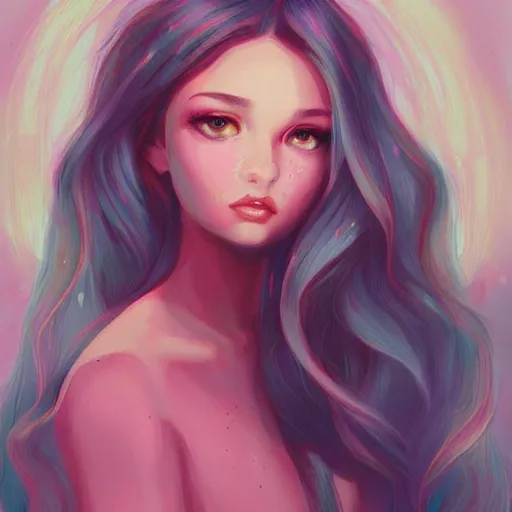 Prompt: pretty girl, digital art by loish, art station, twitter, beautiful art, loish