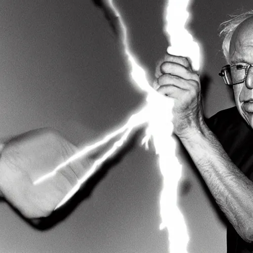 Image similar to bernie sanders using force lightning