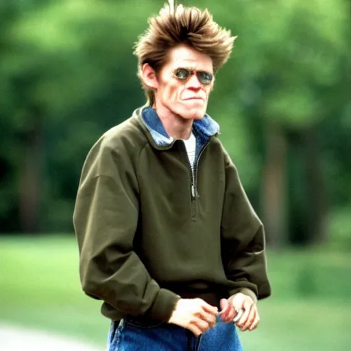 Image similar to willem dafoe as a 9 0 s school bully