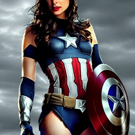 Image similar to gal gadot as captain america