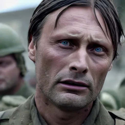 Prompt: Mads Mikkelsen starring in Saving private Ryan