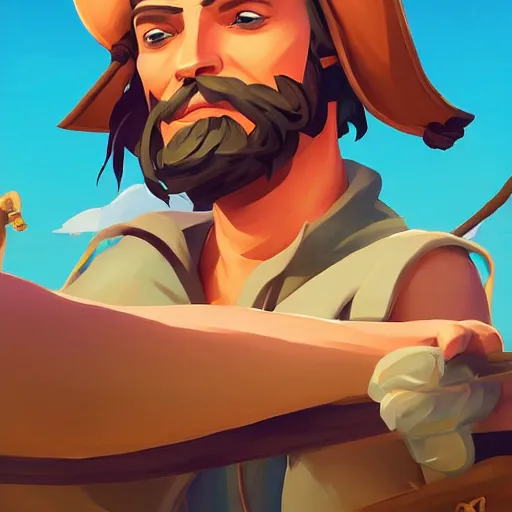 Image similar to painting jack the pirate on sea of thieves game avatar hero smooth face median photoshop filter cutout vector behance hd by jesper ejsing, by rhads, makoto shinkai and lois van baarle, ilya kuvshinov, rossdraws, illustration, art by ilya kuvshinov and gustav klimt