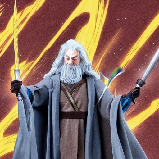 Image similar to Gandalf as DC Comics The Flash, dslr photo