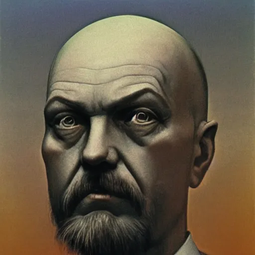 Image similar to Vladimir Lenin. Zdzisław Beksiński