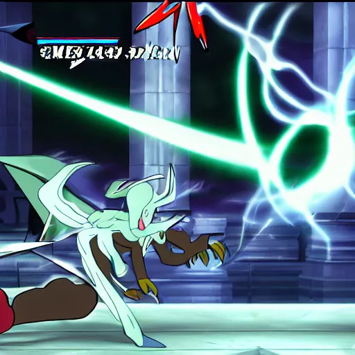 Image similar to Mewtwo vs Sephiroth, smash screenshot