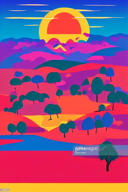 Image similar to minimalist boho style art of colorful switzerland at sunrise, illustration, vector art