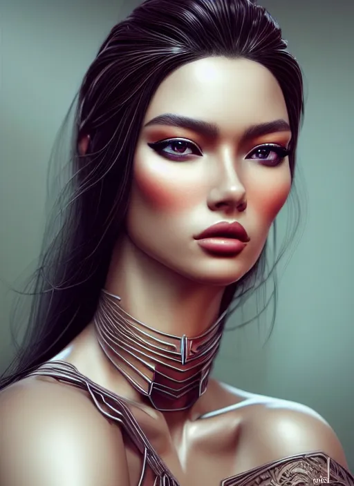 Prompt: portrait of latina model, intricate, ( ( mech ) ), sharp focus, octane render, realistic, detailed, beautiful, unreal engine, symmetrical!!, maybelline, sephora, loreal, artstation, art by artgerm, rossdraws, art by karol bak, makeup by pat mcgrath, cinematic, concept art, filmic, vsco