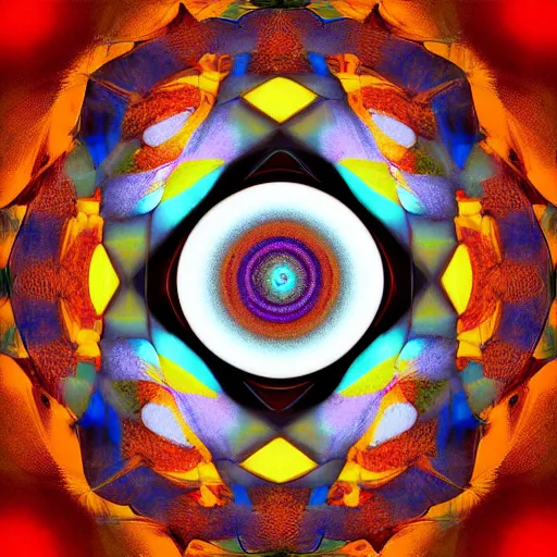 Prompt: analog surrealism photography, multidimensional cube within a cube mandala effect