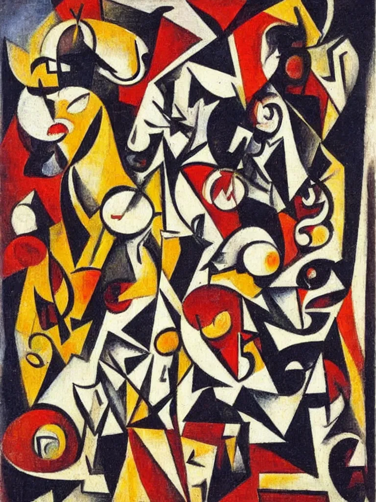 Prompt: a cubism painting by andre masson,