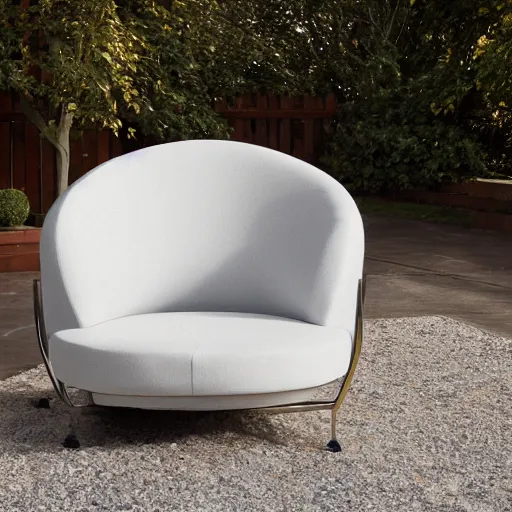 Image similar to product photo of a crescent moon armchair