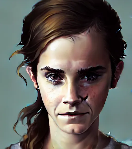 Image similar to highly detailed emma watson portrait in gta v, stephen bliss, unreal engine, fantasy art by greg rutkowski, loish, rhads, ferdinand knab, makoto shinkai and lois van baarle, ilya kuvshinov, rossdraws, tom bagshaw, global illumination, radiant light, detailed and intricate environment