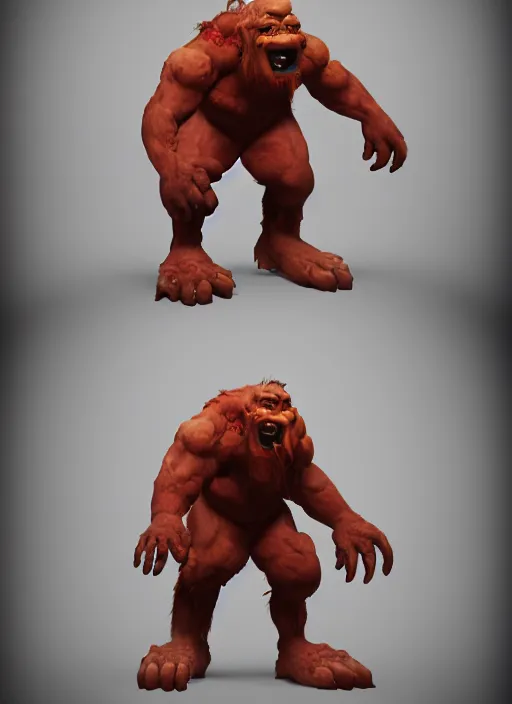 Image similar to а fantasy Proto-Slavic skinny red troll creature inspired blizzard games, full body, detailed and realistic, 4k, trending on artstation, octane render