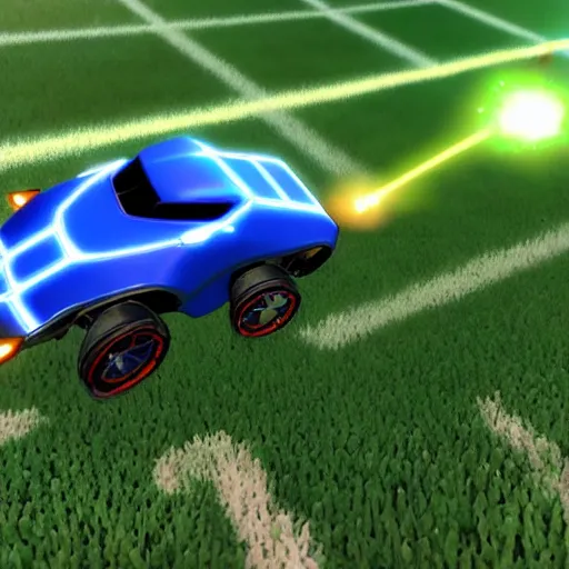 Prompt: in-game screenshot of Rocket League, highly detailed, high quality, HD, 4k, 8k, Canon 300mm, professional photographer, 40mp, lifelike, top-rated, award winning, realistic, sharp, no blur, edited, corrected, trending