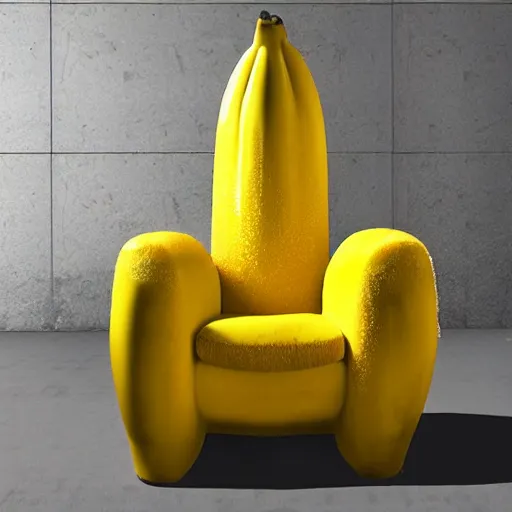 Prompt: a realistic banana chair