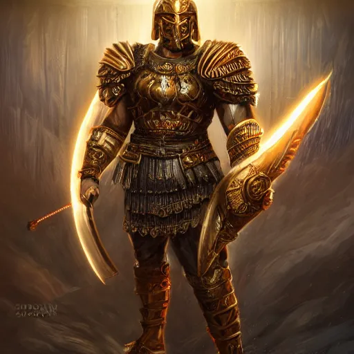 Prompt: highly detailed full body portrait of the god Ares wearing spartan armor, digital art, concept art, character art, cinematic lightning, bright colors, intricate, masterpiece, photorealistic, hiperrealistic, sharp focus, high contrast, Artstation HQ, DeviantArt trending, 4k UHD, Unreal Engine 5