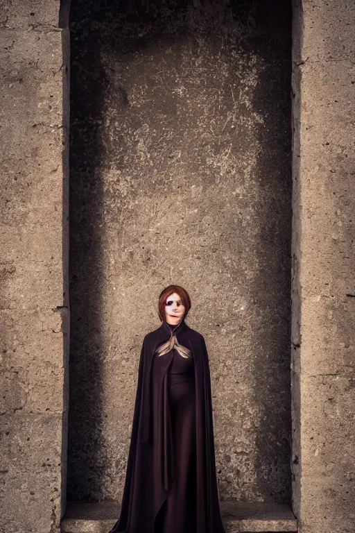 Prompt: a beautiful female guardian from westeros shyly posing on camera, symmetrical, cinematic, elegant, dawn light, real dlsr photography, sharp focus, 4 k, ultra hd, sense of awe