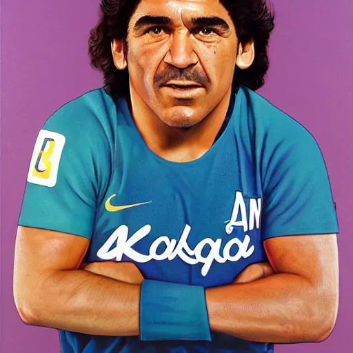 Image similar to studio light, portrait, diego armando maradona by mark brooks, by roger dean, hd, hyper detailed, 4 k - h 6 4 0