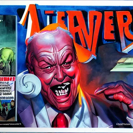 Prompt: hyperrealistic mr trash man comic book cover by alex ross with gouache and wash paints color