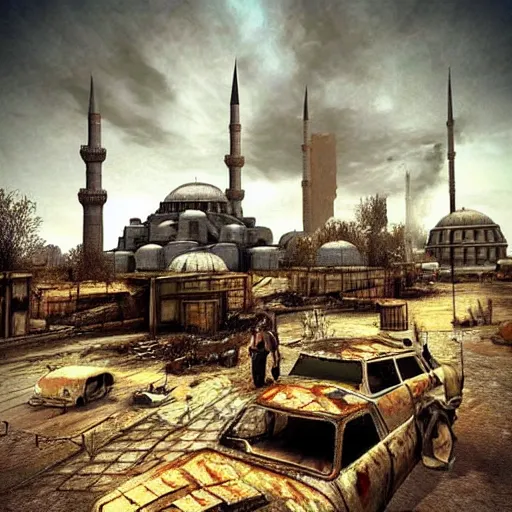 Prompt: fallout style istanbul, realistic