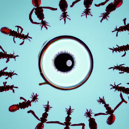 Image similar to ant eye - view of people running frantically