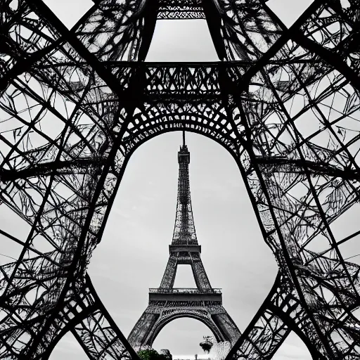 Prompt: eiffel tower made out of faces, beautiful, stunning, very coherent, landscape photo, realistic